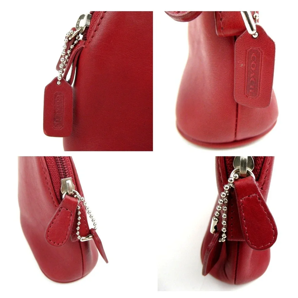 Coach red leather